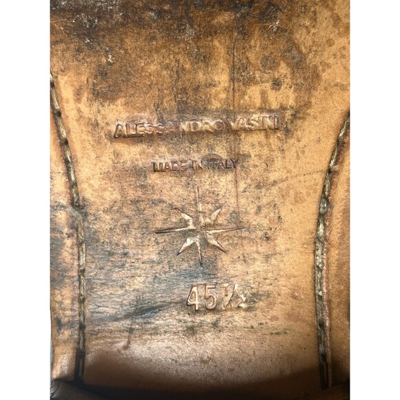 Alessandro Vasini Men’s Side-Zip Ankle Boots Black Leather Made In Italy 11.5 - Picture 7 of 7